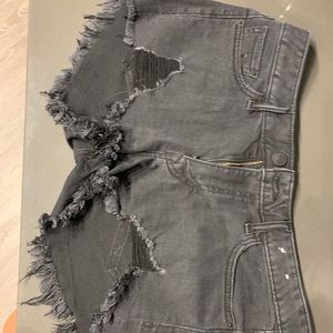 Black denim express high waisted shorts